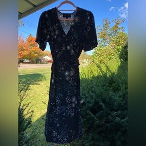 Donna Morgan Navy Blue Starry Midi Dress